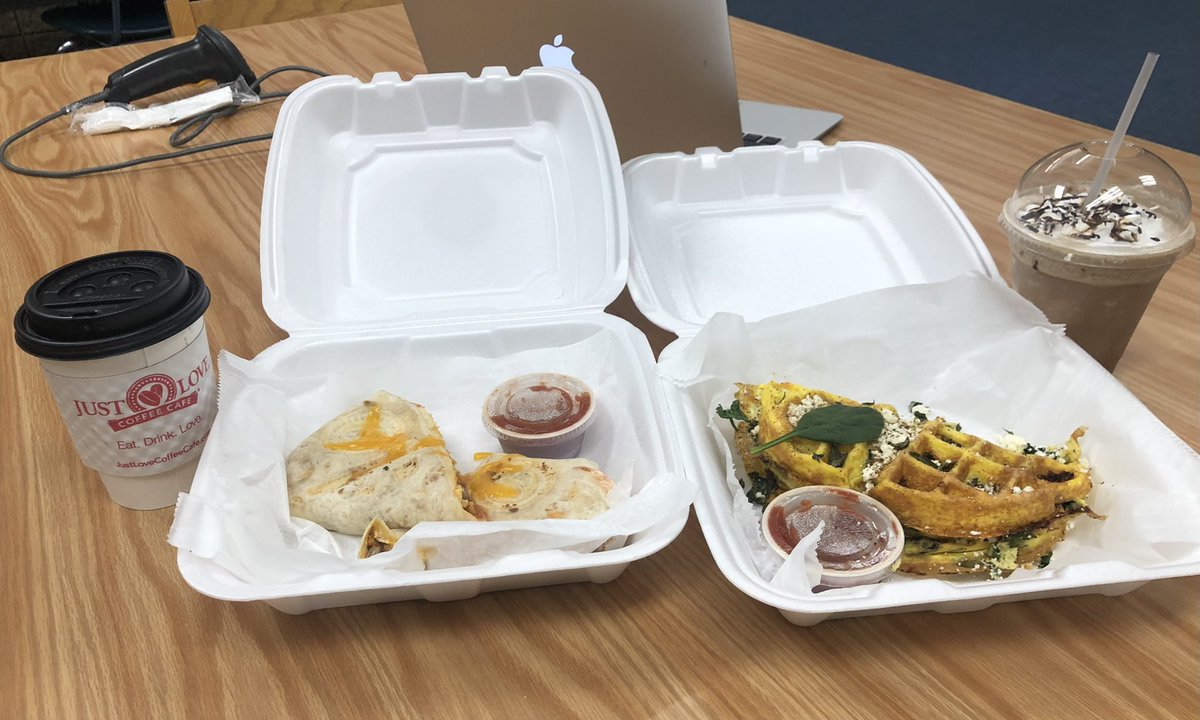 Thank you <a href="/TheHorizonPTA/">Horizon PTA</a> for the early National School Librarian’s day treat! The breakfast treat from <a href="/justlovecoffee/">Just Love Coffees</a>  was delicious! Guess which coffee was mine? @cibooklady <a href="/madisonschools/">Madison City Schools</a> #horizonrocks