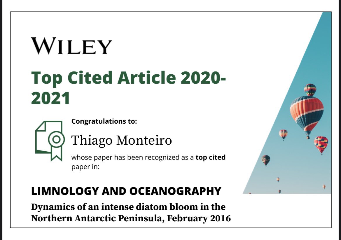thiagoarckhell's tweet photo. Very delighted to see our paper led by Raul Costa among the top cited in Limnology and Oceanography @aslo_org. This study was led by colleagues from #Labfito with our collaboration from @leocfurg, both from @FURG. 🤓
https://t.co/2guA5acWnN https://t.co/jFwopRQtZS