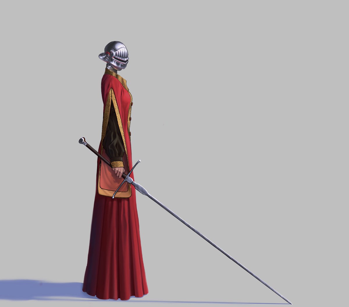 Well f*ck, I forgot that in order to build a portfolio, you actually have to fill it with something, so here be a lil’ study in cloth and fabric I did done do.
#digitalart 
Also, helmet was an afterthought. I forgot that I actually don’t know how to draw faces.