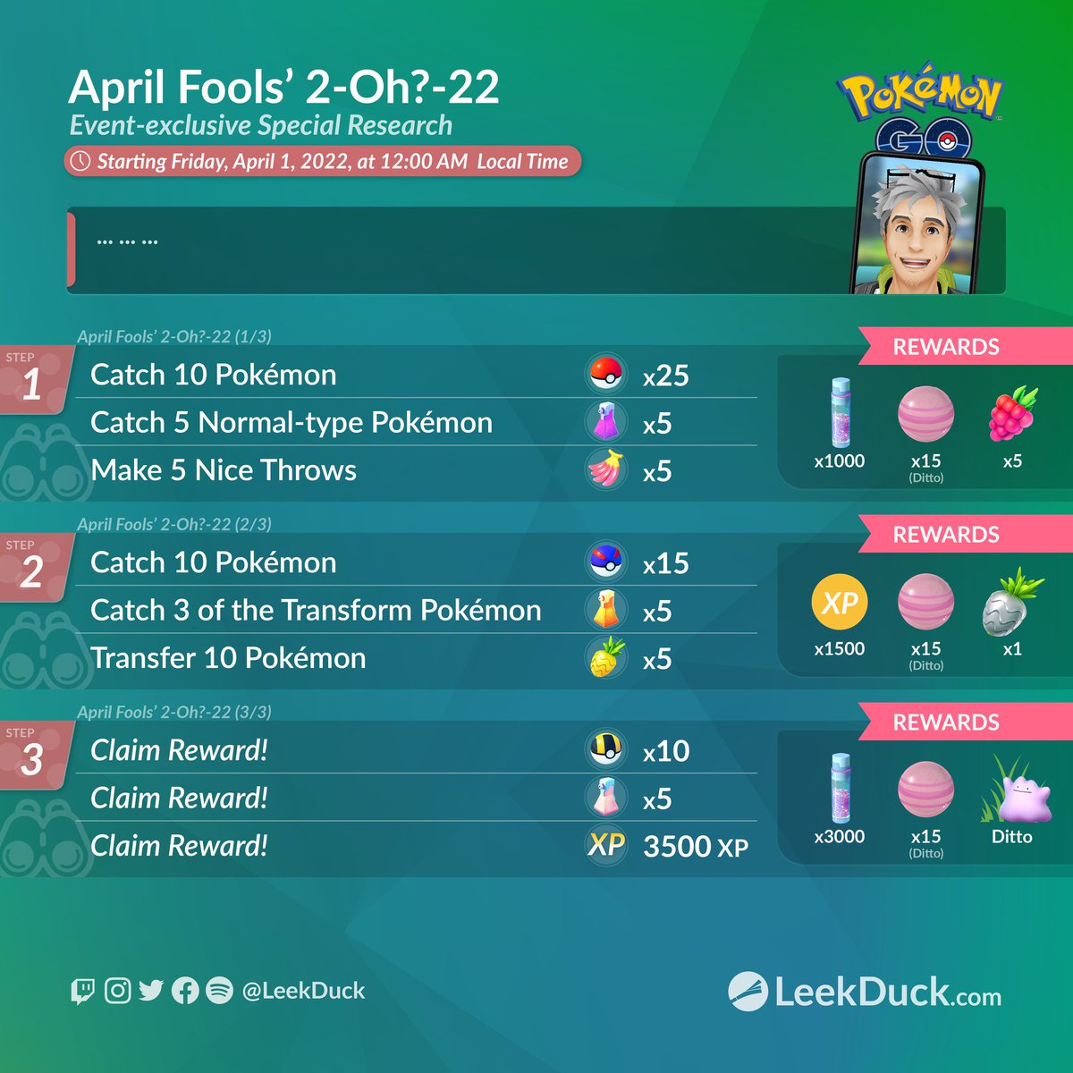 PogoRaiders's tweet photo. April Fools' 2–Oh?–22 Event (Starts 4/1/2022) #PokemonGoRaids https://t.co/9TuwkhIqAh