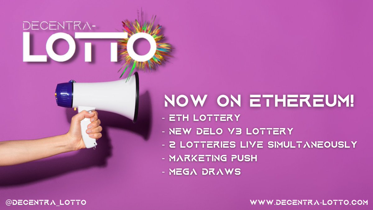 Decentra-Lotto - $DELO has just launched on $ETH 

#ShibDoge #Milo #Walter #Cheems #Kishu #Dogelon #Shib #Kawa #SafemoonInu #Bezoge #Akita #Saitama #Mononoke #Shiryo #BabyDogecoin #Poodl #Marvin #VoltInu #Shibnobi #Croge #Croki #Crogelon #Crow #Klee #Shuey #DigiByte #CKB