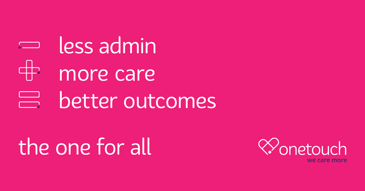 onetouch_health's tweet photo. With our multi-functional platform, care providers can manage a range of topics such as Care Planning, eMAR, Time and Attendance, Payroll and Invoicing, HR and many more. For more information, arrange a call today! #TheOneForAll https://t.co/PVRypFYHk4