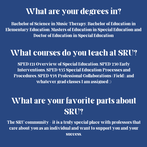 SruSped's tweet photo. Meet Dr. Leckenby. Go follow her Instagram @drleckenby for updates on what is happening in her classes and around campus! https://t.co/6dIhmSjltI