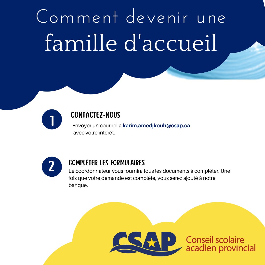 Merci aux familles qui ont participé à la session d’information : Devenir une famille d’accueil. Vous n’avez pas pu assister mais vous voulez devenir une famille d’accueil? 

Communiquez avec Karim Amedjkouh pour obtenir les formulaires de demande.