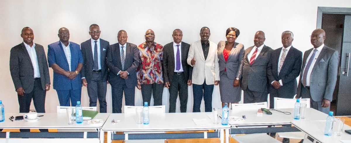 TheODMparty's tweet photo. After consultations involving PL ⁦@RailaOdinga⁩ &amp; the political leadership of Homabay County aimed at cooling down temperatures in the county, the local leaders have resolved to front Hon. ⁦@gladyswanga⁩ for Governor to be deputized by Hon. ⁦@OyugiMagwangaMP⁩ https://t.co/9U59crVOaO