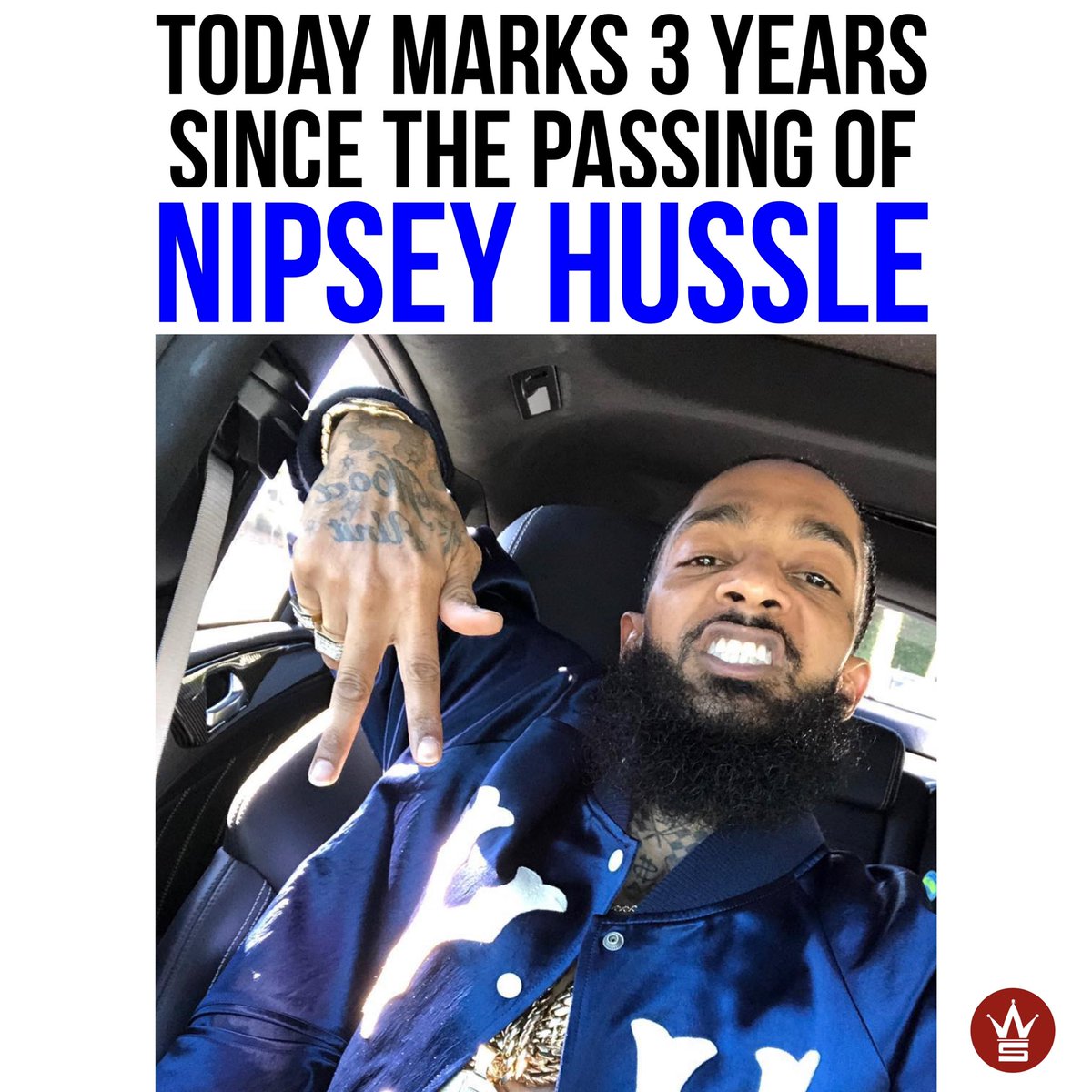 Today marks 3 years since the passing of #NipseyHussle.  Our thoughts and prayers continue to be with his friends and family. Comment your favorite song of his below! 🙏🏁💙 #RIPNipseyHussle