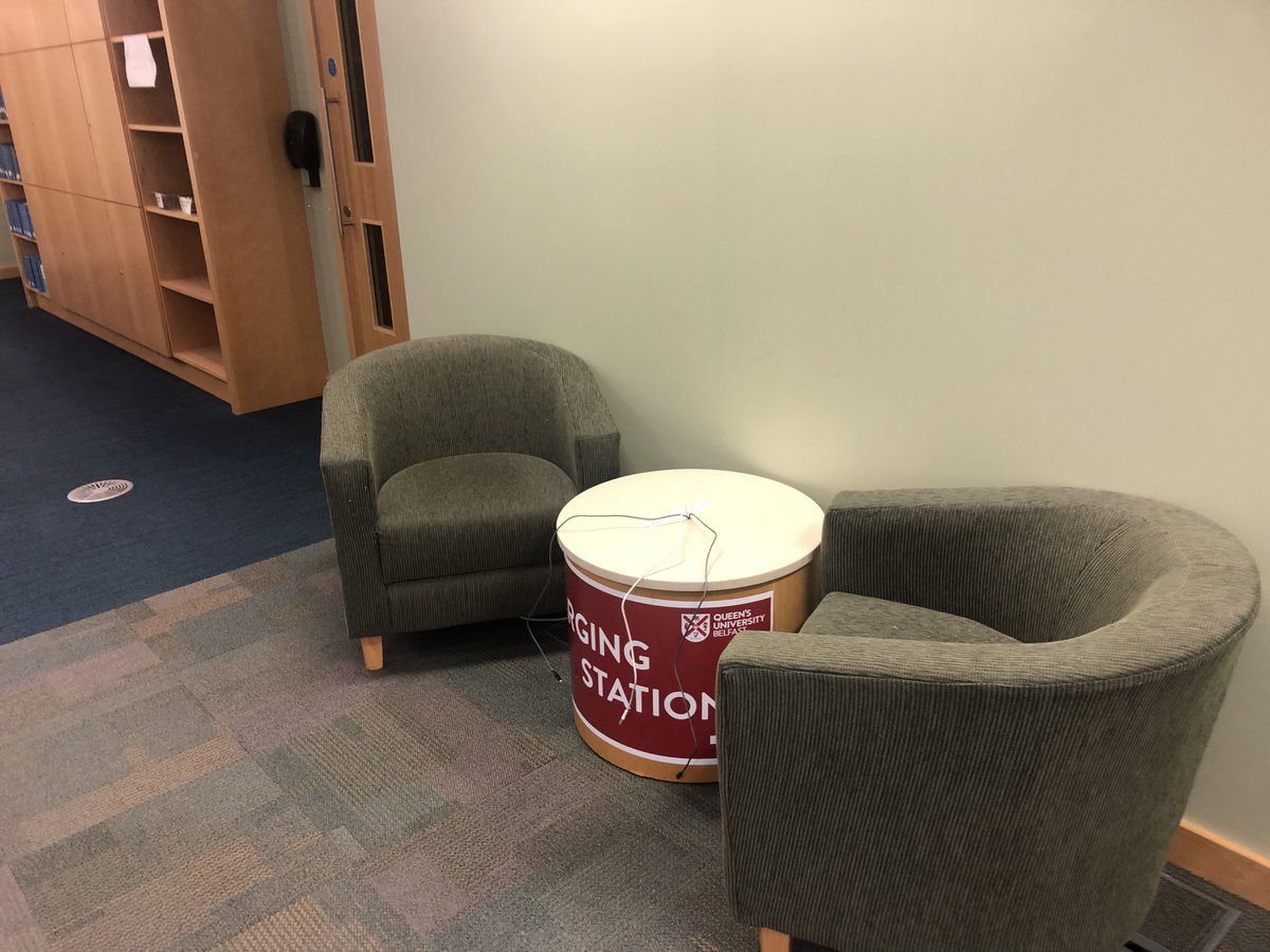 QUBLibrary's tweet photo. NEW device charging stations spotted on the Ground and second floor in #QUBMcClayLibrary.
Each station has 4 charging leads (2 Apple & 2 Android). 2 built in wireless chargers which charge one device at a time.
Please do not leave your mobile devices unattended
#LoveQUBLibrary https://t.co/Vdf3jdYaHu