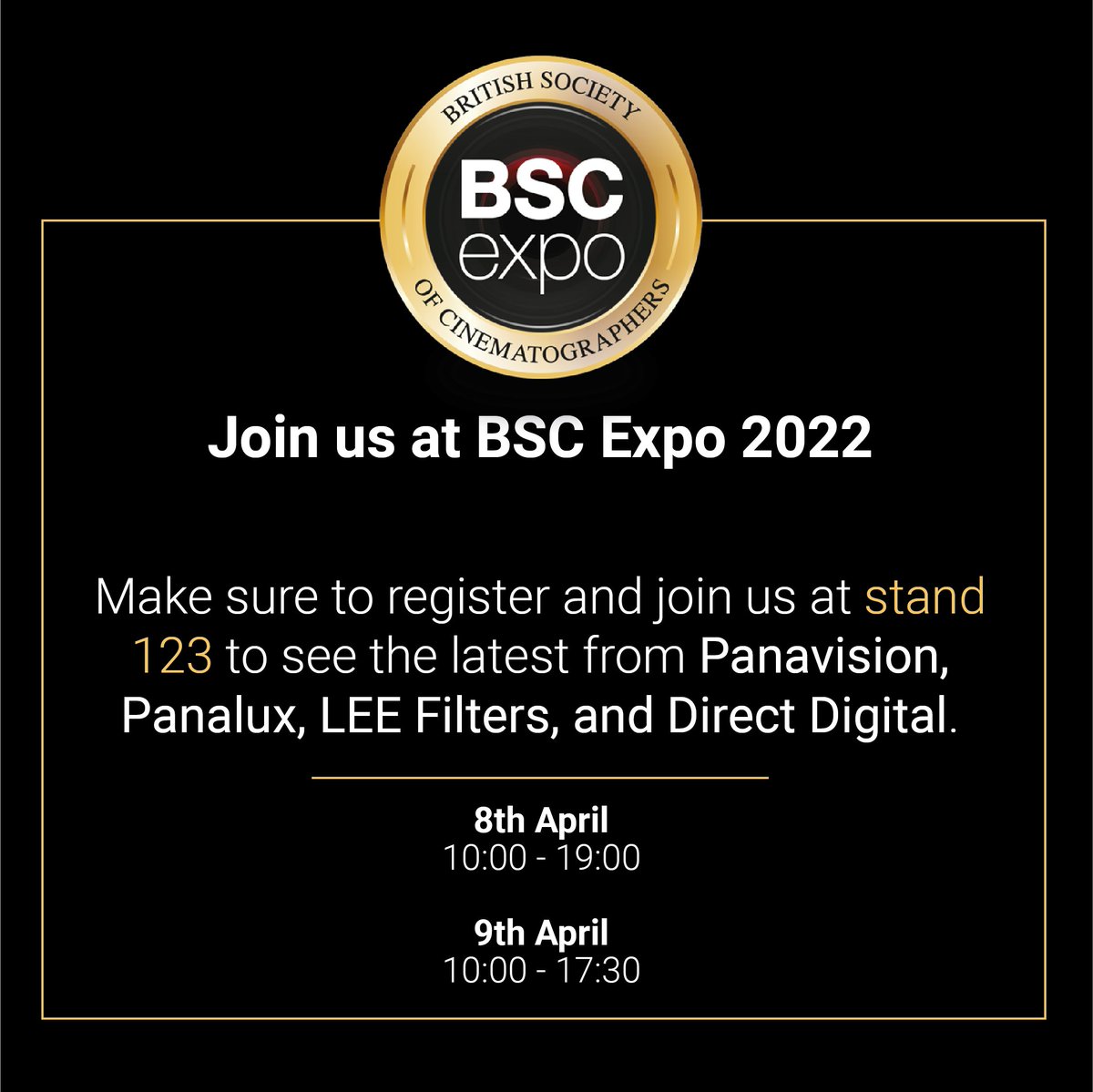 LEEFilters's tweet photo. Join us at the BSC Expo to experience the latest innovations from the @Panavision  Group 🎥  #Panavision #Panalux #LEEFilters #DirectDigital 

Registration 🔗: https://t.co/vBUBffbOHm https://t.co/CsUSqetc2D