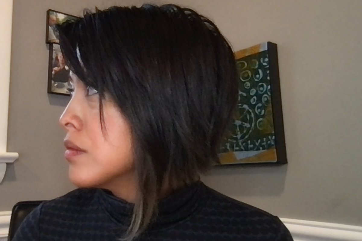 RouhiRoo's tweet photo. Tell me true, tweeps. Did I accidentally get a #talktothemanager haircut? #HusbandSaysSo #Horrified https://t.co/0N5LwxxsPR