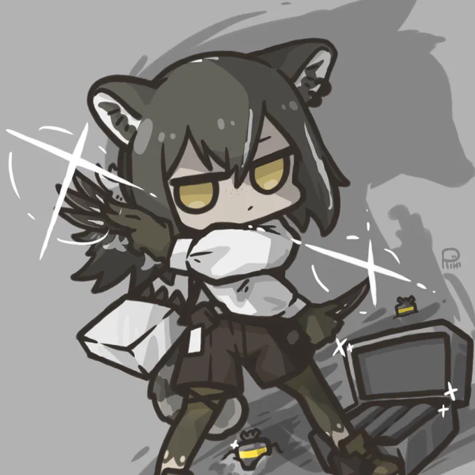 #アークナイツ版深夜の真剣お絵かき60分一本勝負
ナイフも強いロビンちゃんです 