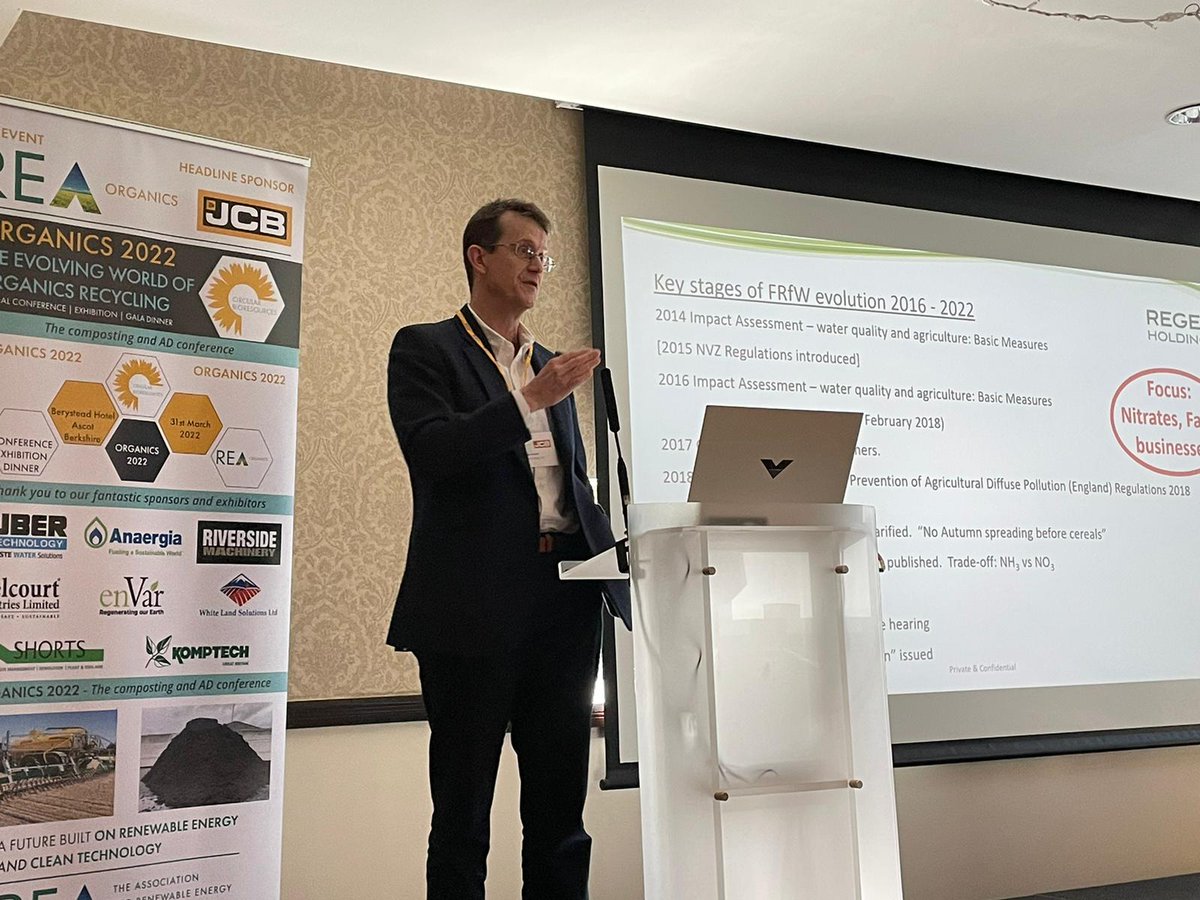 🌊 James Astor, Chairman of Regen Holdings, now takes Organics 2022 Conference through the latest on farming rules for water.