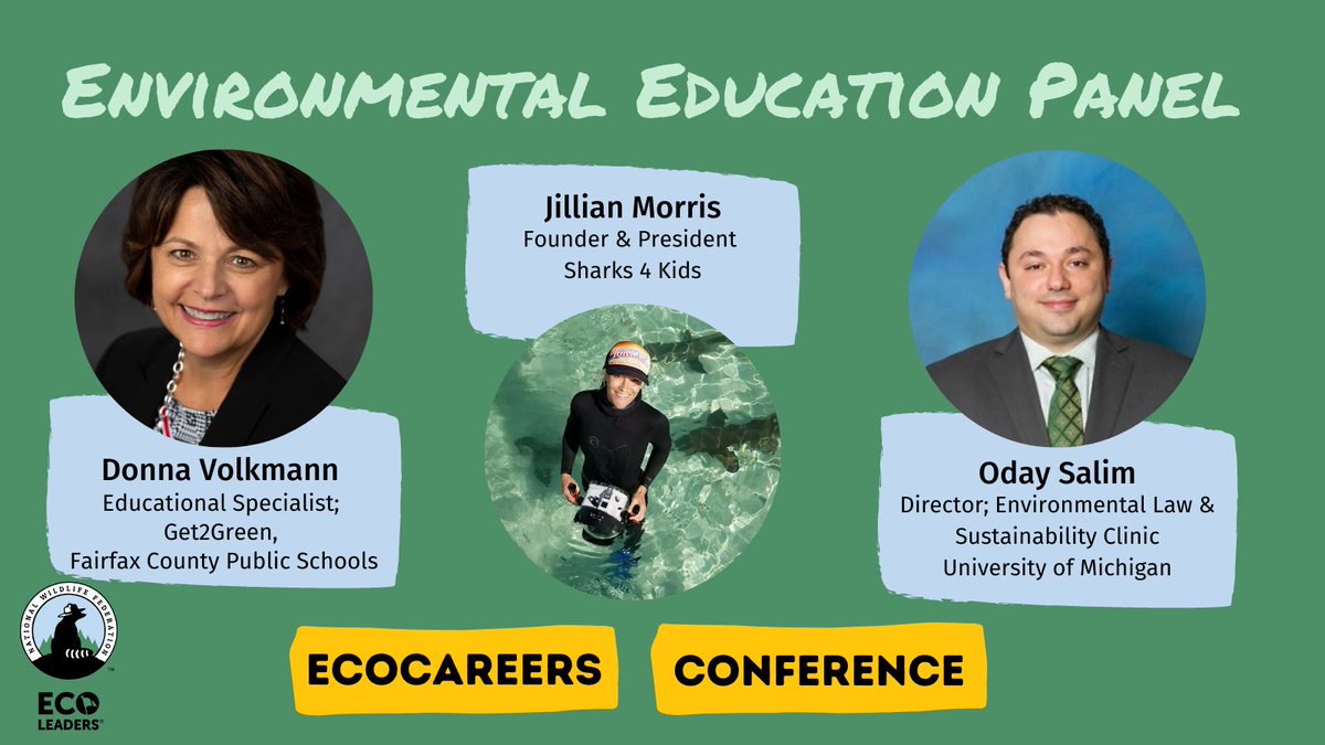 Join us next week - 4/6 &amp; 4/7 to hear from our full lineup of inspiring speakers, including our Environmental Education Panelists!

rebrand.ly/EcoCareers2022

#greenjobs #environmentaljustice #careergoals