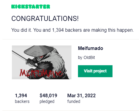 meifumadogame's tweet photo. We did it! Meifumado is 120% funded. Thank you everyone who have supported us on this journey. https://t.co/CetxMh3BLH