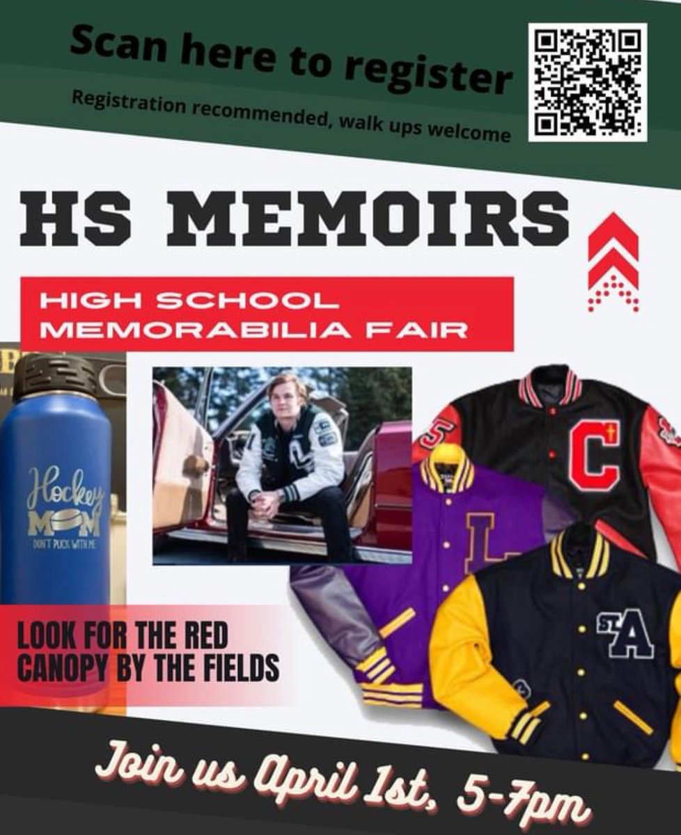 Stop by Cowboy Alley this Friday evening to meet our new Letterman Jacket vendor, shop for customized items and see what new items are in our Spirt Wear Shop!    Pro-Tip: Use the QR code below to reserve a spot to meet with Christine about your letterman jacket.