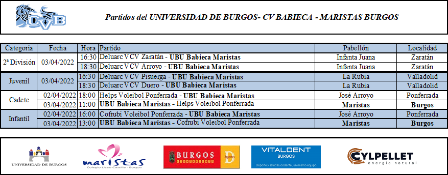 VoleyUbu's tweet photo. Partidos de nuestros equipos para este fin de semana... https://t.co/AwDY3MiKHx