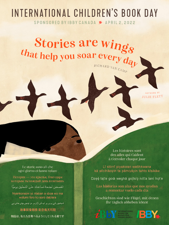 Cepli_uclm's tweet photo. Este año celebramos el Día Internacional del Libro Infantil bajo el lema «Las historias son alas que nos ayudan a remontar vuelo cada día», mensaje de Richard Van Camp ilustrado por Julie Flett de @IBBYCanada. @IBBYINT recoge mensaje y cartel en su web 👉https://t.co/BoLWWBnMtO https://t.co/yuLzGQIQT5