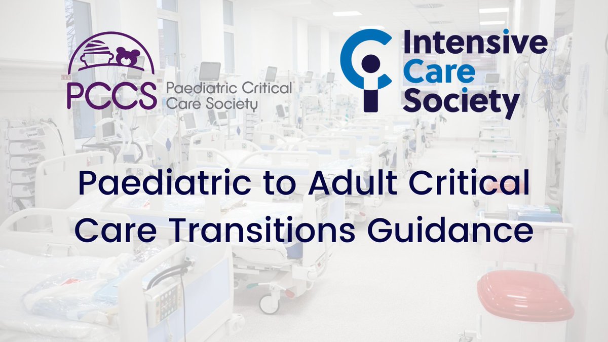 Paediatric Critical Care Society (@picsociety) on Twitter photo In collaboration with <a href="/ICS_updates/">Intensive Care Society 💙</a> we've published guidance for patients transitioning from #PedsICU to adult intensive care.
The standards & recommendations in this guidance will help to facilitate working pathways applicable in all hospital Trusts.
👉pccsociety.uk/paediatric-to-… In collaboration with <a href="/ICS_updates/">Intensive Care Society 💙</a> we've published guidance for patients transitioning from #PedsICU to adult intensive care.
The standards & recommendations in this guidance will help to facilitate working pathways applicable in all hospital Trusts.
👉pccsociety.uk/paediatric-to-…