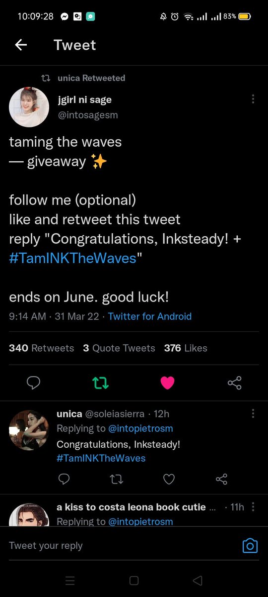 hayiahks's tweet photo. @intosagesm Congratulations, Inksteady!
#TamINKTheWaves 

CUTIEEEEEE https://t.co/7Nb3NhazLo