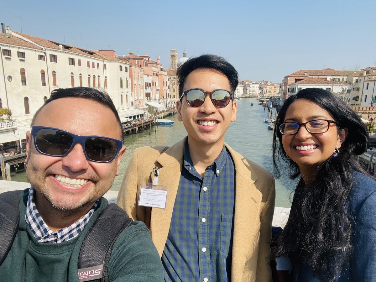 GilbGonzales's tweet photo. Back from #ICMPE mental health policy conference in Venice Italy with PhD student @NathanielMTran and rising undergrad star Abinaya! So proud of these two future health services researchers!! https://t.co/BqyOYmvxpu