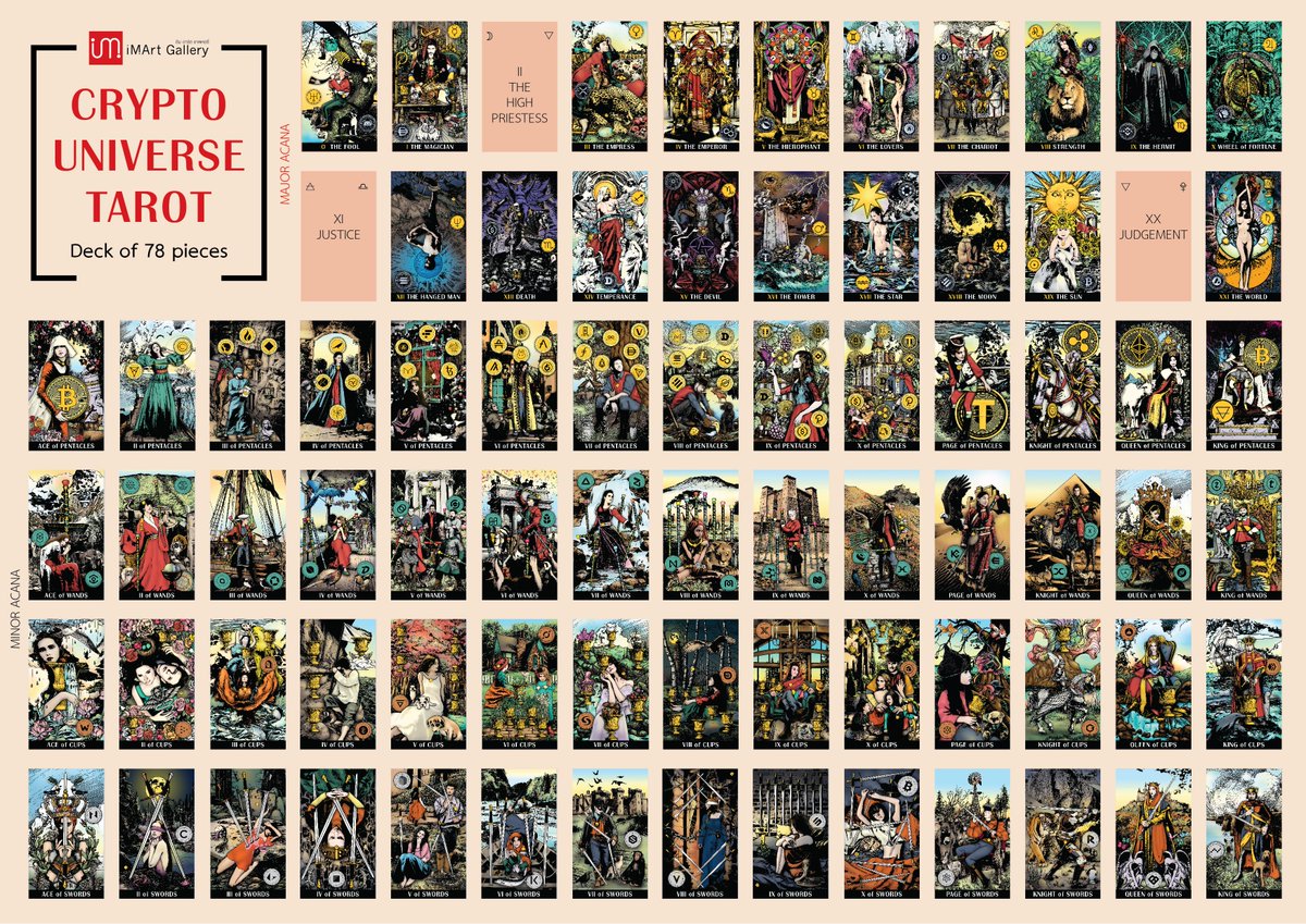 Do you believe in fate?
Own the card for destiny
Tarot card collection
Original artwork,  1 /1 edition, total 78 cards only.
We will continue to do projects for the community.
Learn more with Creator and co-founder iMArt Gallery youtu.be/yR3jzcsumOw
Buy opensea.io/collection/cry…