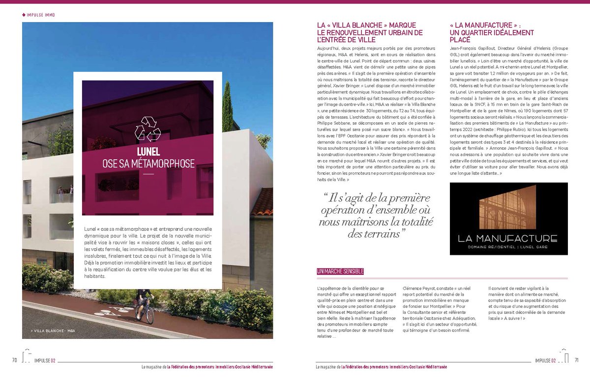 [ REVUE DE PRESSE ] 
 LA MANUFACTURE à l’honneur dans l’édition du deuxième numéro du magazine IMPULSE par la <a href="/fpi_fr/">FPI France</a> ! 
Pour lire la version digitale dans son intégralité : bit.ly/3wRT8fb
Pour en savoir plus, contactez-vous... 
helenis.fr | 04 99 63 23 23