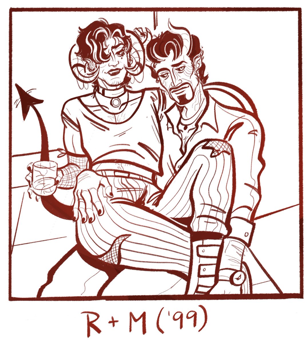 albaaca_art's tweet photo. my current urban fantasy warlock and the outfit he used while trying to avoid his shitty ex husband at a party + a polaroid that probably isn’t important :) #dnd https://t.co/I8vrAoLqIM
