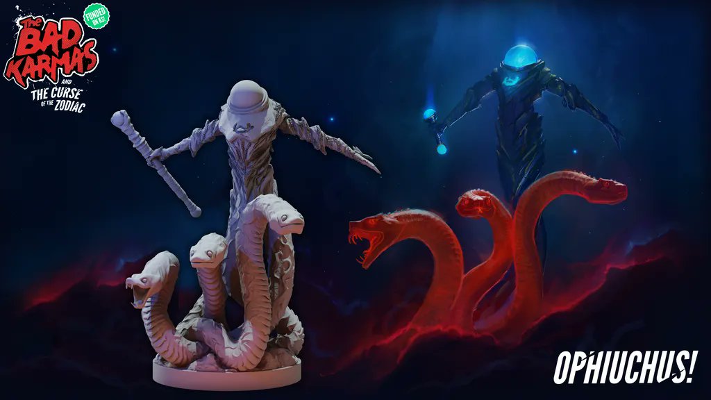 TeburuGames's tweet photo. Behold the mighty Ophiuchus! ⛎

These days our Art Director Andrew Baker and our Sculptor Daniele "Danko" Angelozzi stopped at nothing to bring the 13th Zodiac to life!

Join us on Kickstarter!
https://t.co/O8IDT1UdWo

#teburu #thebadkarmas #boardgames #kickstarter https://t.co/8OML2MtbH6