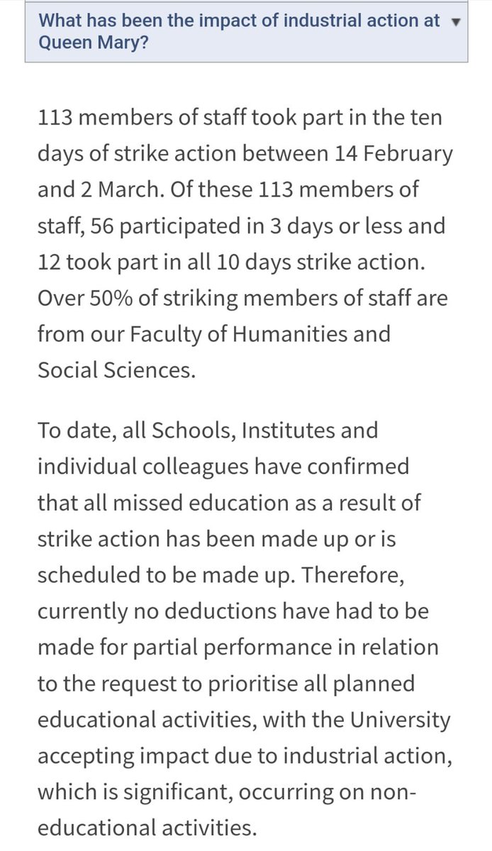 Tessawright9's tweet photo. QM Management @QMUL are saying only 12 people took part in 10 days of #UCUstrikes action in Feb/March and all missed education has been 'made up'. We know it isn't true, they know it isn't true #MadeUpIsMadeUp https://t.co/SSjjBX3zpd