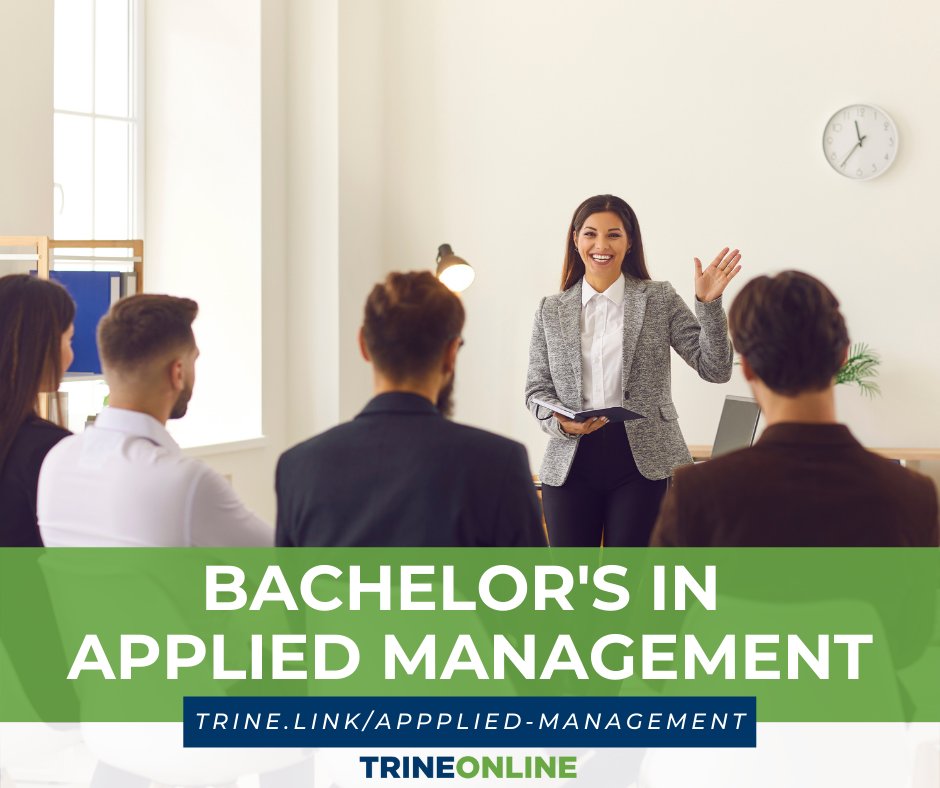 trineonline's tweet photo. Build a business degree around the training you already have! TrineOnline’s Bachelor’s in Applied Management puts that training to work for you. Transfer in up to 90 credits, saving you time and money! https://t.co/LPPwIq2FH5 

#PersonalDevelopment #Online #FreeApplication https://t.co/e5AcVAzgUx