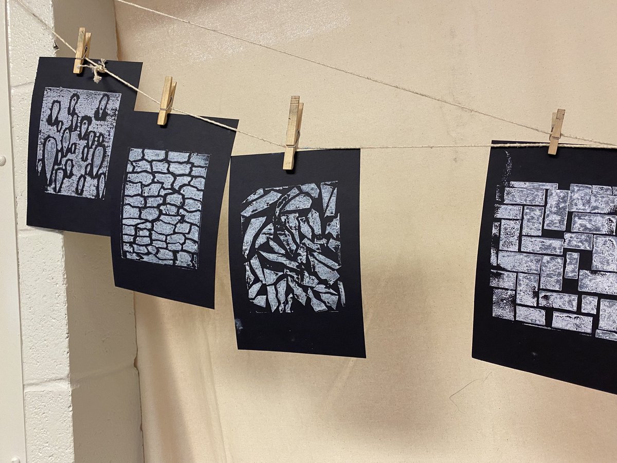 ⁦<a href="/KMHS_ART/">KMHS Art Davis</a>⁩ tactile texture with collagraph in VA Comp #KMHmustangart #cobbartrocks #artedga