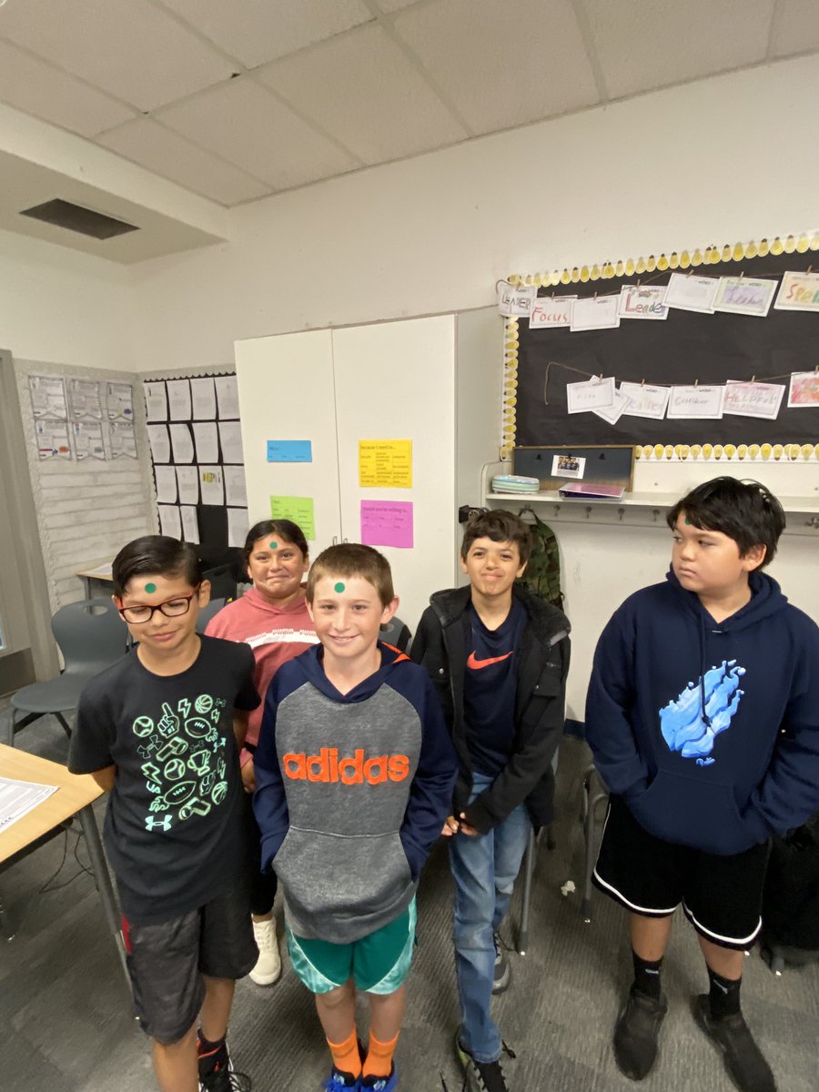 ms_smithTL's tweet photo. Our morning circle was “spot on”! Students had to arrange themselves in groups based on their forehead stickers without talking. Fun way to start our day 🤩 @TLSHawks #PVproud https://t.co/7rj3iR4cLe
