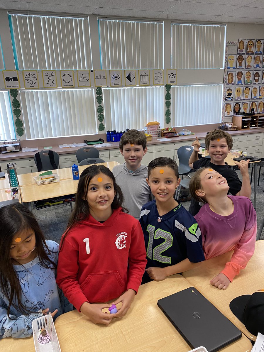 ms_smithTL's tweet photo. Our morning circle was “spot on”! Students had to arrange themselves in groups based on their forehead stickers without talking. Fun way to start our day 🤩 @TLSHawks #PVproud https://t.co/7rj3iR4cLe
