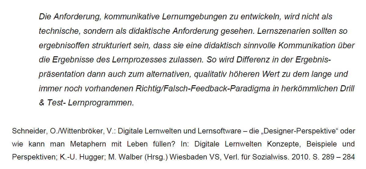 AgAmmma's tweet photo. Lernszenarien [in Lernsoftware] sollten so ergebnisoffen strukturiert sein, dass sie eine didaktisch sinnvolle Kommunikation über die Ergebnisse des Lernprozesses zulassen. #digitaleBildung #digitaleDidaktik #zeitgemäßeBildung #Lernsoftware #digitaleLernbausteine https://t.co/vRKlViRso1