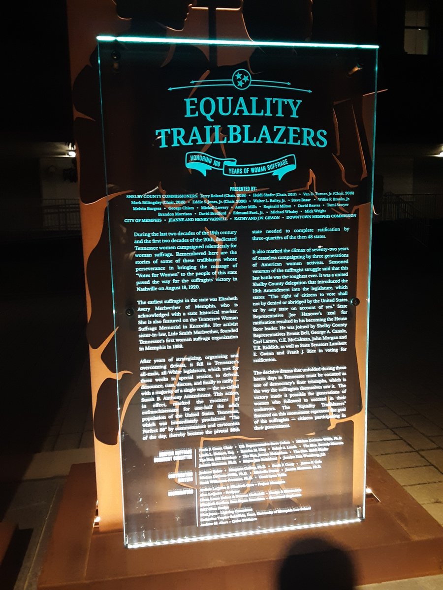 MichelleDuster's tweet photo. On Sunday, March 27 the "Equality Trailblazers" monument was dedicated. Led by @pfcasey1953 & designed by Alan LeQuire, it features my great-grandmother #IdaBWells & 12 other TN people who fought for women's suffrage. It was an honor to participate in the ceremony. https://t.co/FauUrlaqi9