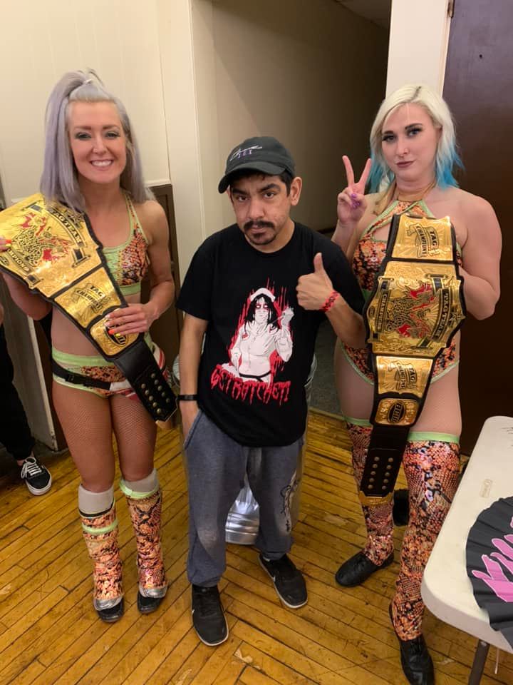 DasWonderGecko's tweet photo. THE NEW BCW tag team champs Blonde Force Trauma [  @Ray_lyn and  @Heatherisme ] 
#BlondeForceTrauma #RayLyn #HeatherMonroe #BCWTagTeamChampions  #Shimmer #CharliXCX #KillerBae  #PCA #BFT #NurseRachet https://t.co/8Dy0gucqTY