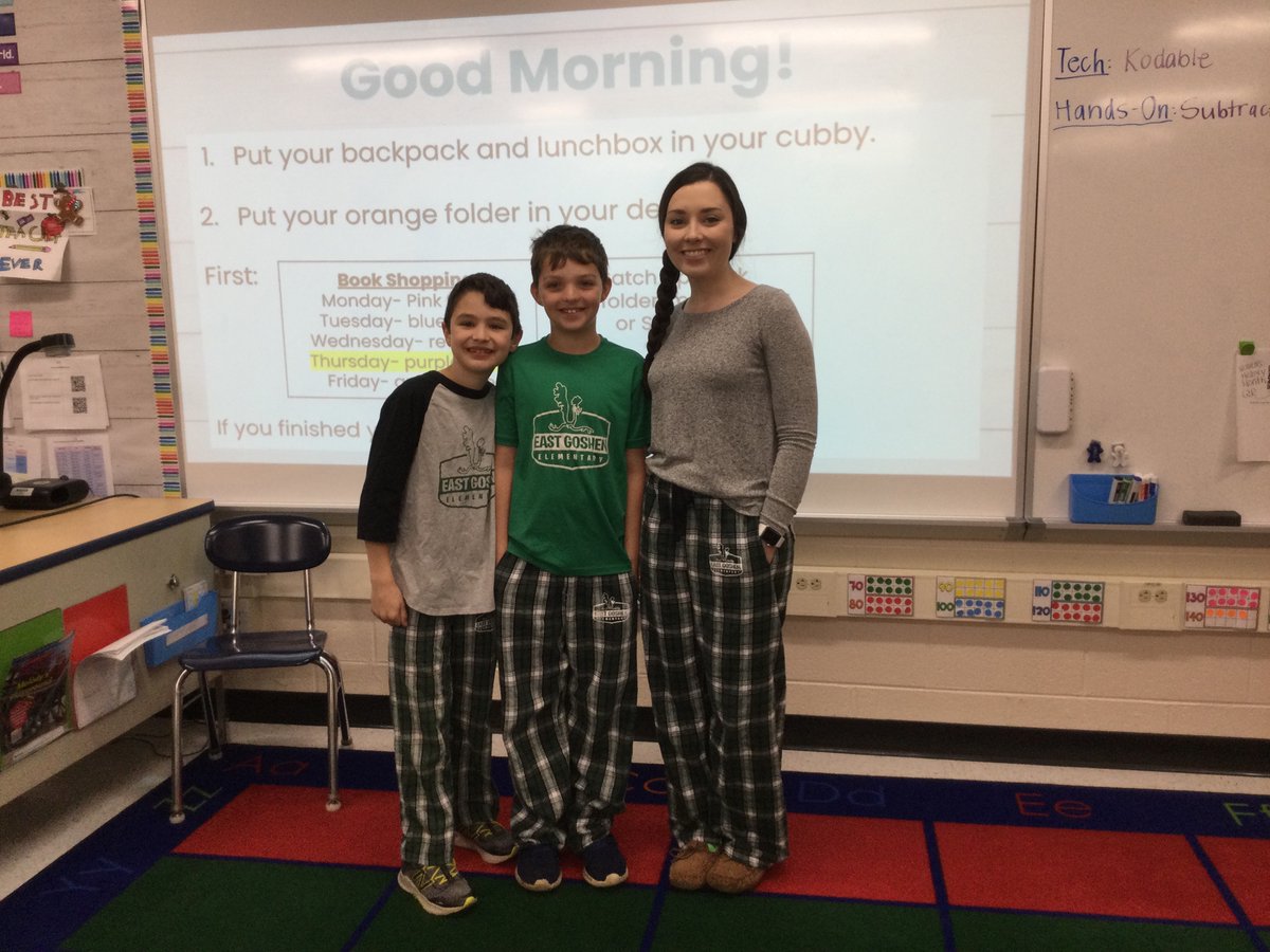 MissKForeman's tweet photo. Happy Pajama Day! @EGEroadrunner https://t.co/kGm3drkVcq