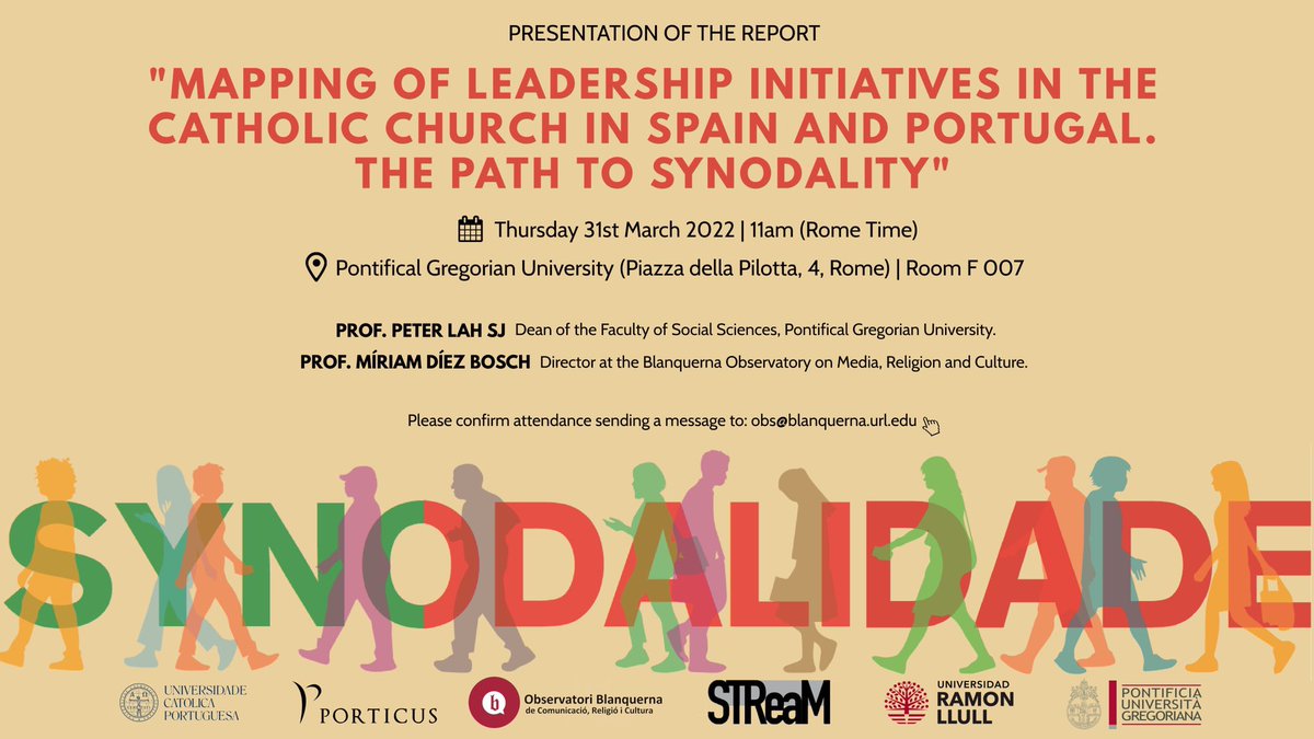 ObsBlanquerna's tweet photo. Today in #Rome: Presentation of the #Leadership report published in partnership with @porticusglobal, at the @UniGregoriana. Our director @miriamdiez and deputy director @Alba_Sabate with dean @PeterLahSJ discussing what is needed in the Church to achieve #sinodality https://t.co/kFs4qXFkLq