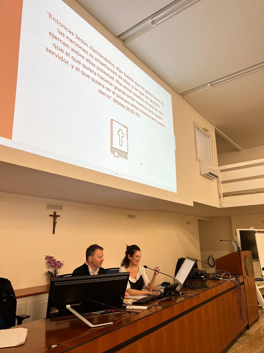 ObsBlanquerna's tweet photo. Today in #Rome: Presentation of the #Leadership report published in partnership with @porticusglobal, at the @UniGregoriana. Our director @miriamdiez and deputy director @Alba_Sabate with dean @PeterLahSJ discussing what is needed in the Church to achieve #sinodality https://t.co/kFs4qXFkLq