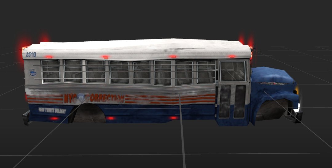 Olanovski's tweet image. Retextured the Prison Bus for DPL. Game only accepts low resolution so the text/emblems look rough unfortunately. 😅 

Had the pleasure of working with FenderBender on this one, for he helped with sourcing some of the textures.

#DriverParallelLines #DriverGame #Driver4 #Modding