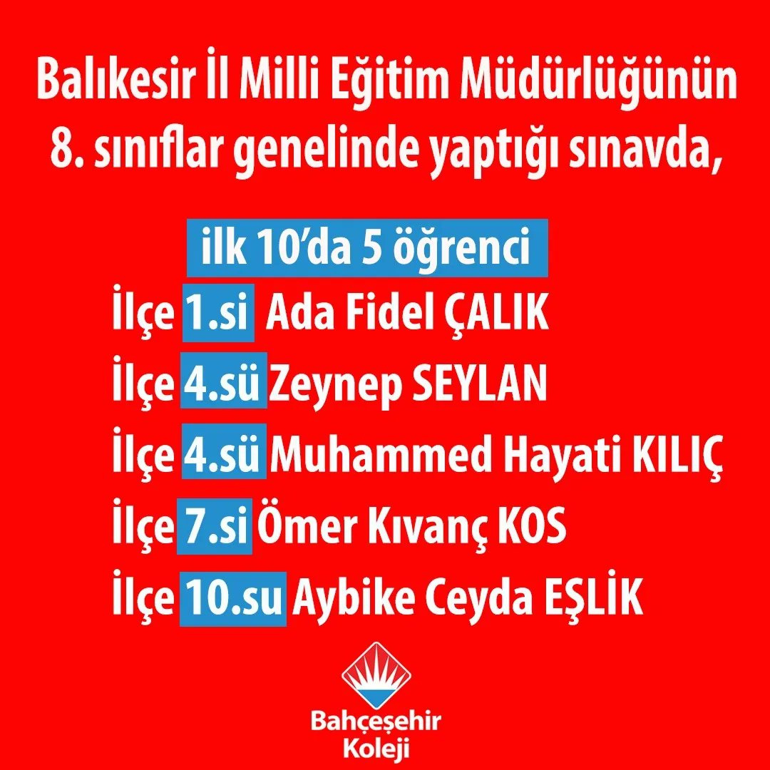 Emek veren tüm öğretmenlerimizi, İl genelinde yapılan sınavda okulumuzu gururlandıran öğrencilerimizi alkışlıyoruz👏👏 <a href="/ErkenCocukluk/">Hale Güneş</a> @dagozlem <a href="/KenanSaygn8/">Kenan Saygın</a> <a href="/BKAyvalik/">Bahçeşehir Ayvalık</a>