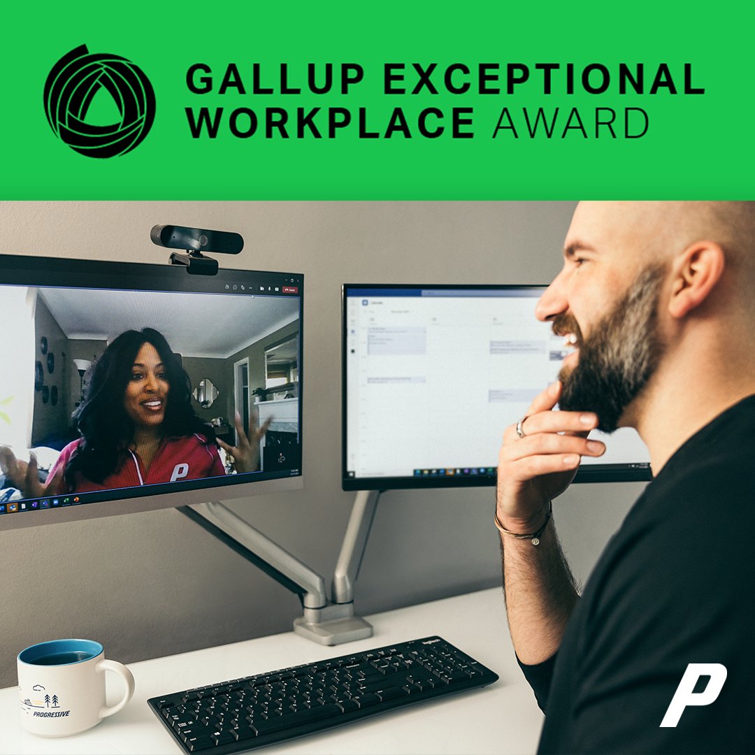 progressive's tweet image. We are so thrilled to receive the Gallup Exceptional Workplace award for 2022! @Gallup has recognized just 41 companies this year, in part for embracing flexible work environments and focusing on employee wellbeing. What a way to end the week! #GEWA

Pgrs.in/Exceptional_Wo…