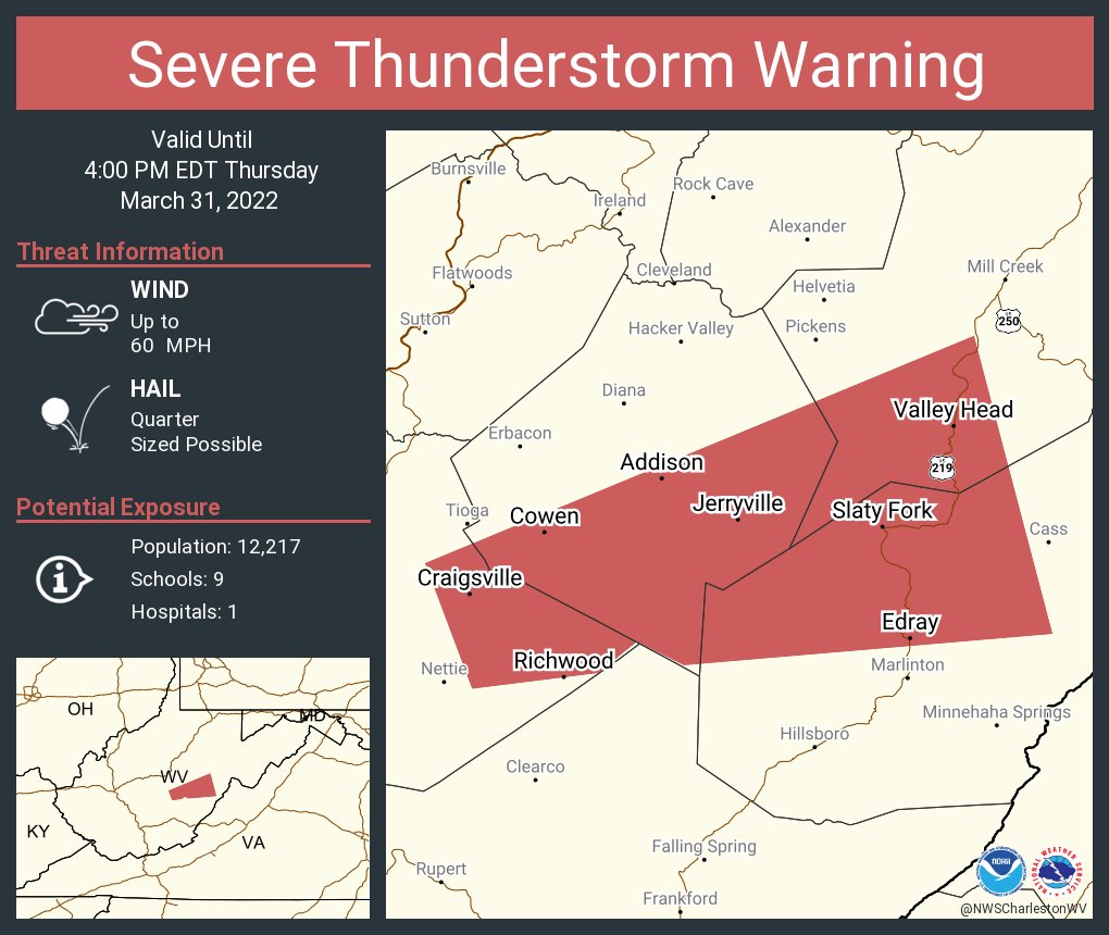 NWS Severe Tstorm on Twitter "Severe Thunderstorm Warning including