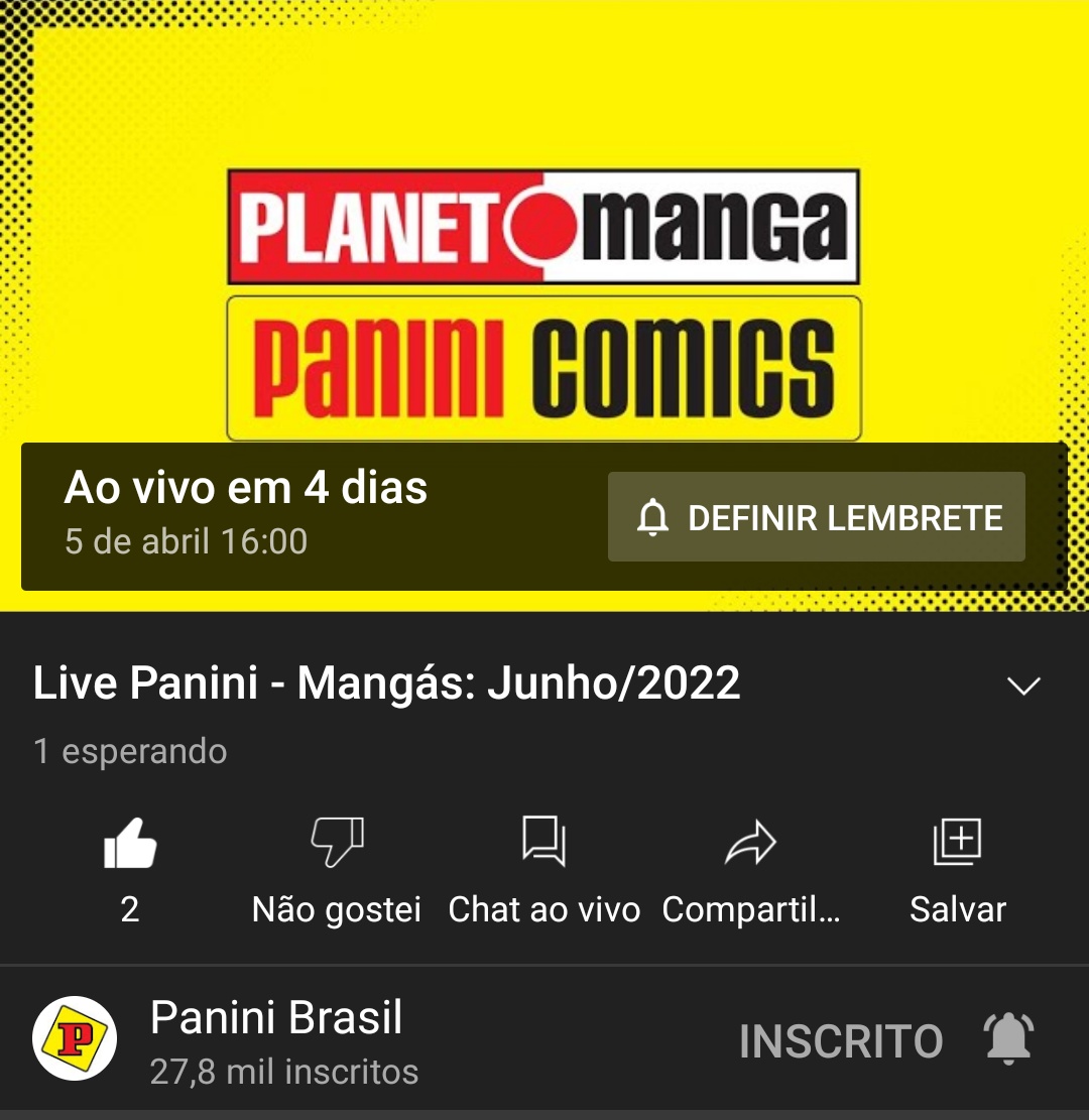 Panini fará live na próxima quarta-feira