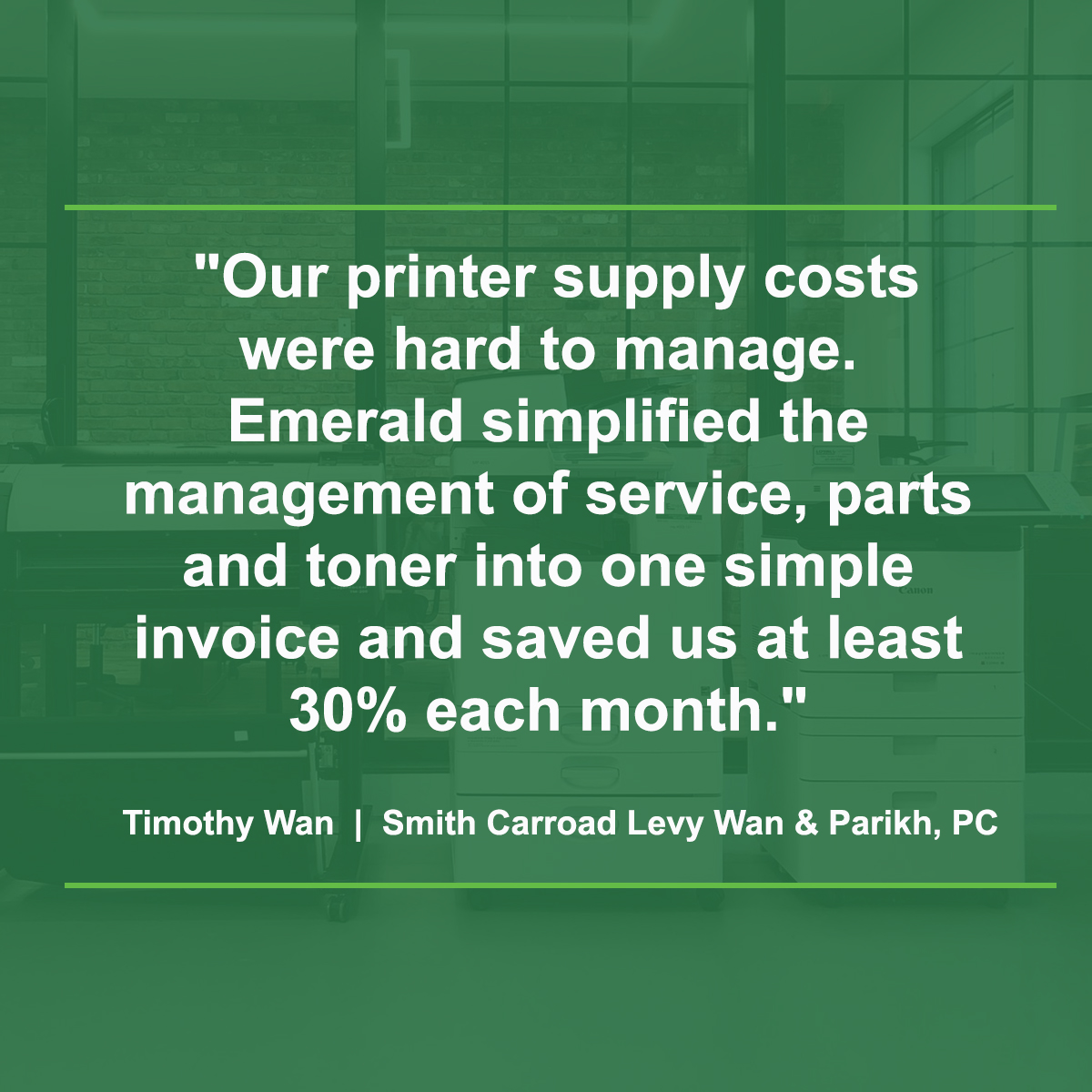 EmeraldDocument's tweet photo. We love hearing kind words from our clients! Emerald can save you up to 30% each month with our managed print services. Find out more!
https://t.co/RrScgm66Cm
#longislandbusiness #officetechnology #printers #copiers #toner #savings #farmingdale https://t.co/Kiz7ol3RJq