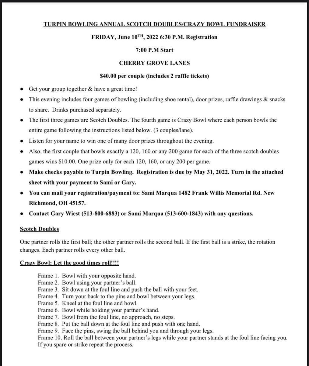 Come out and support out bowling program. If you need more information feel free to contact Coach <a href="/SamiMarqua/">Sami Marqua</a> with any questions.