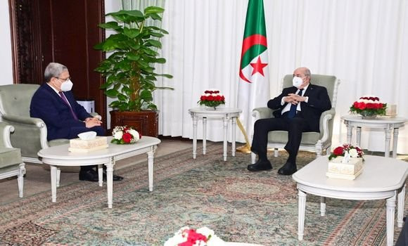 AYMENME_DR's tweet photo. President of the Republic Abdelmadjid #Tebboune received Thursday, in Algiers, Minister of Foreign Affairs, Migration and Tunisians Abroad Othman #Jerandi. https://t.co/SzV7rDqDJj