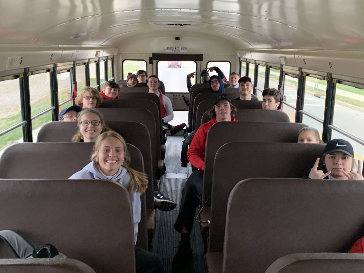 GreyhoundsTrack's tweet photo. Throwers on the bus and headed to Eaton for the first meet of the year. #greyhoundtracknation https://t.co/a3PkqjMtwt