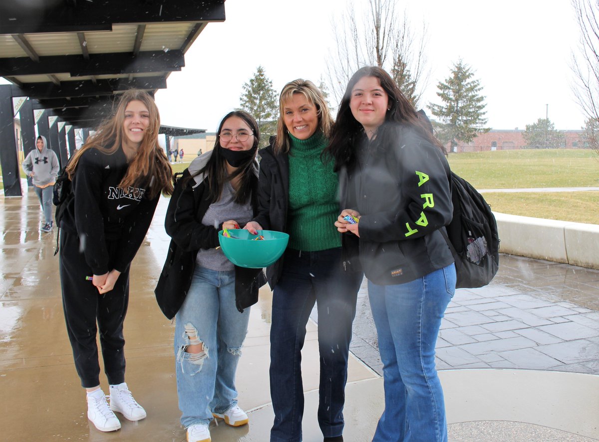zeelandschools's tweet photo. It may have been chilly on the path today between ZE &amp; ZW, but Superintendent Mendham warmed students' hearts w/ sweet treats to celebrate Spring Break. It's been a long winter, ZPS. Wherever Spring Break takes you, whether it's home or away, we wish you JOY! #ZPSLearningForLife https://t.co/p3UhlONIIJ