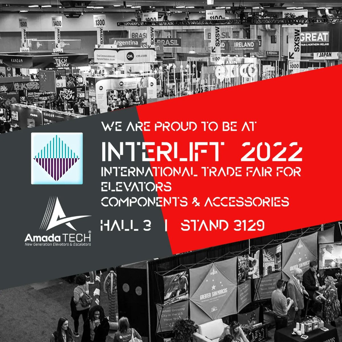 AmadaTECH's tweet image. You are invited to our stand.
We will be at interlift 2022 in Augsburg, Germany between  26-29 April 2022
Hall : 3 / Stand No : 3129
amadatech.com
#AmadaTECH #Elevator #interlift #interliftexpo #interlift2022 #Asansor #YuruyenMerdiven #Augsburg #exhibition #Aufzug #lift