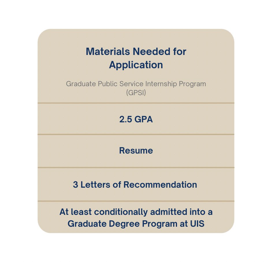 UISGPSI's tweet photo. With just a month away, the GPSI Program application deadline is approaching! All materials needed, along with the GPSI form, should be completed prior to the deadline of May 1, 2022.

If you’re interested or have any questions, please contact us via email at GPSImail@uis.edu. https://t.co/O5oSL6TxGs